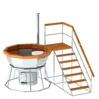 Банный чан 10 граней на подставке с печью